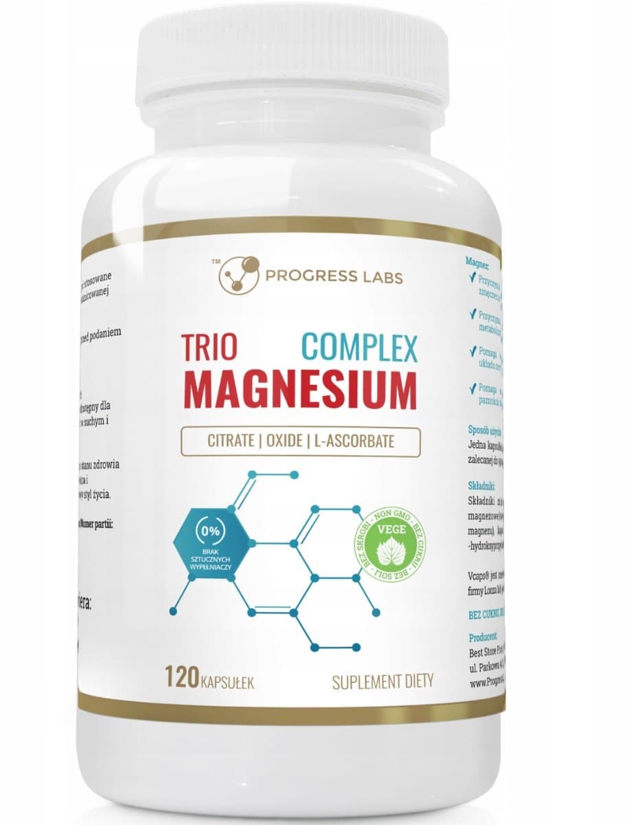 Progress Labs - Trio Complex Magnesium - 120 Caps – Progress Labs förpackning