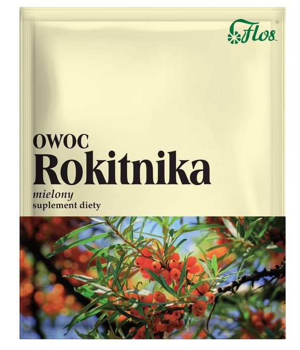 Flos - Rokitnika (Sea Buckthorn Fruit) - 50g – Flos förpackning