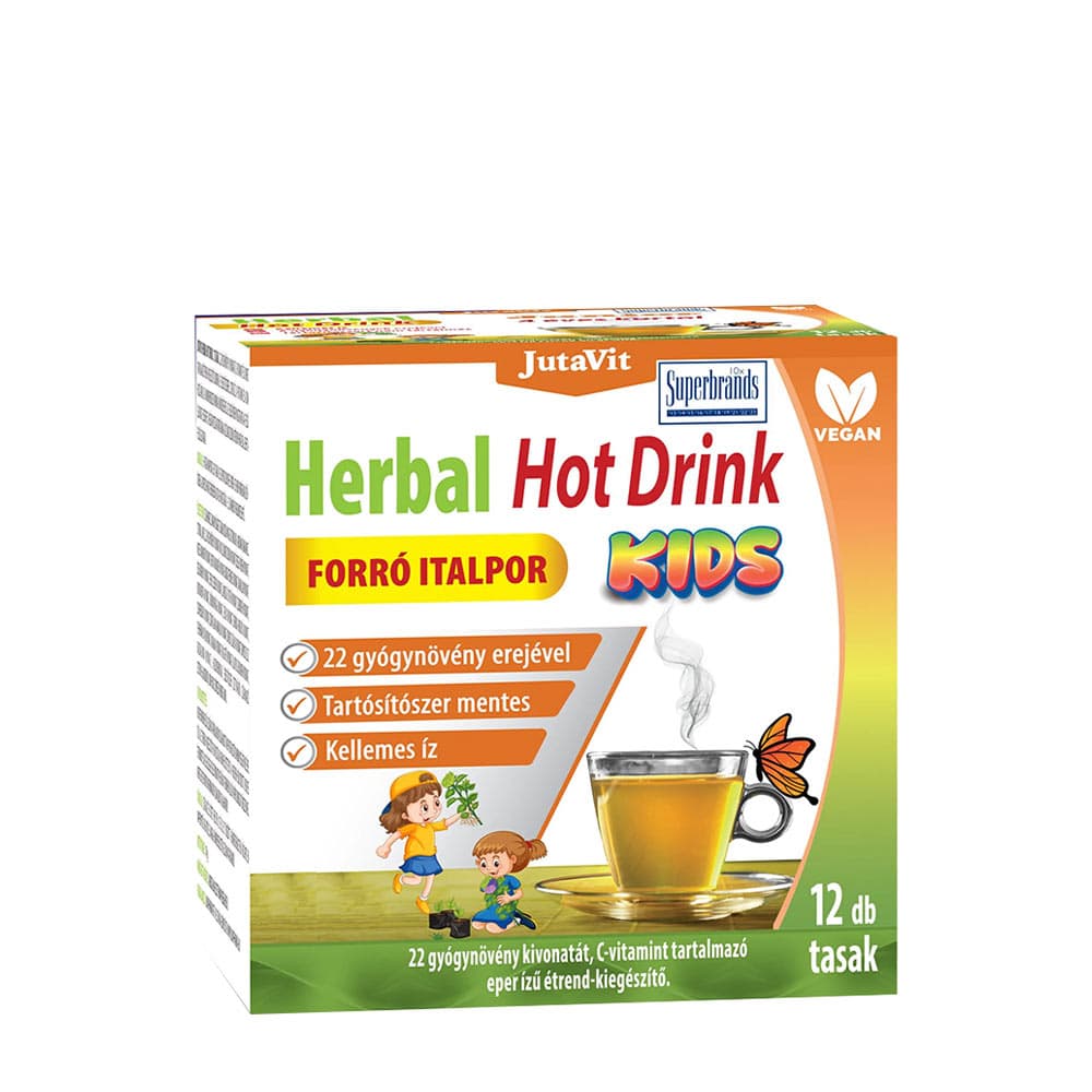 Jutavit - Herbal Hot Drink Kids Strawberry - 12 Sachets – Jutavit förpackning