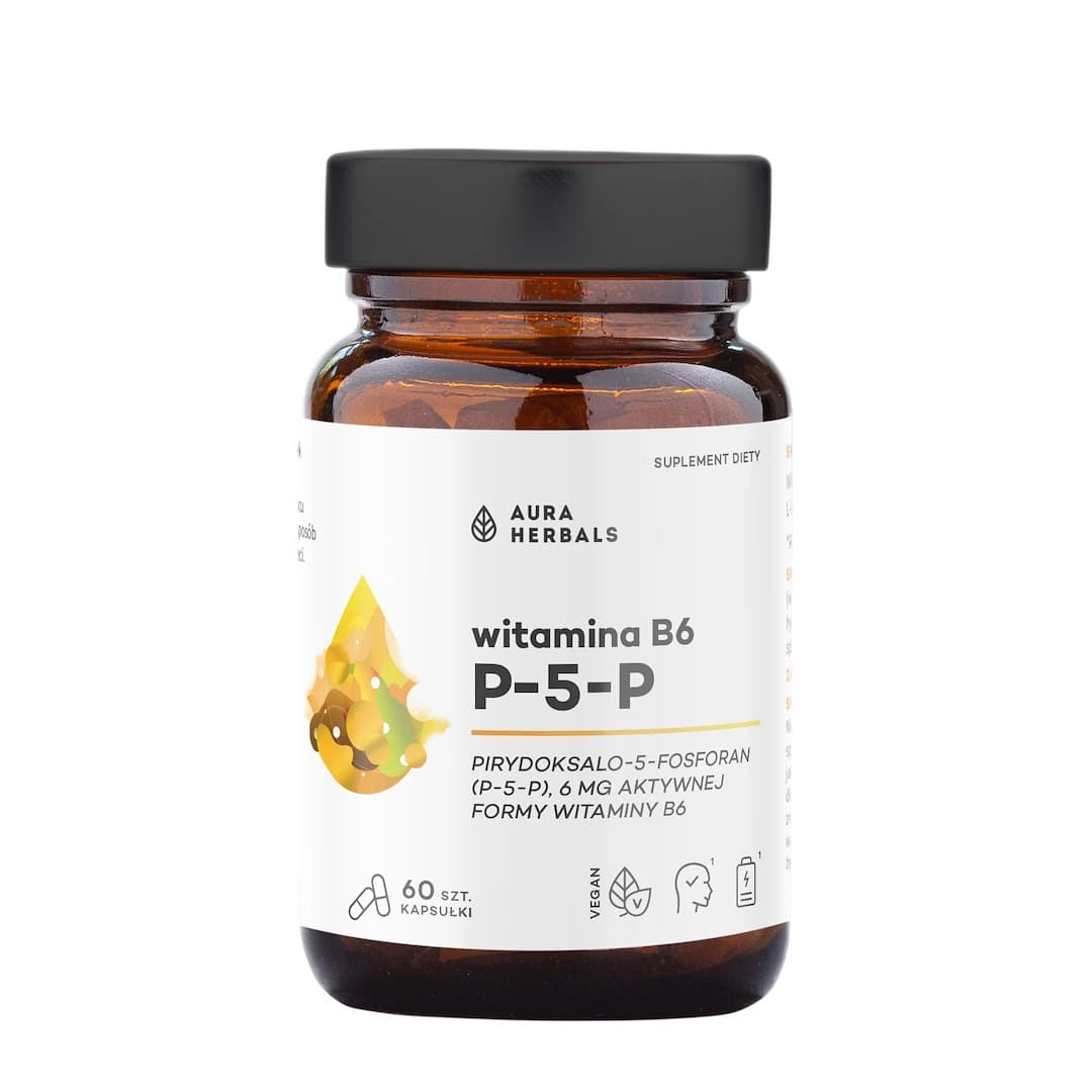 Aura Herbals - Vitamin B6 P-5-P - 60 Caps – Aura Herbals förpackning
