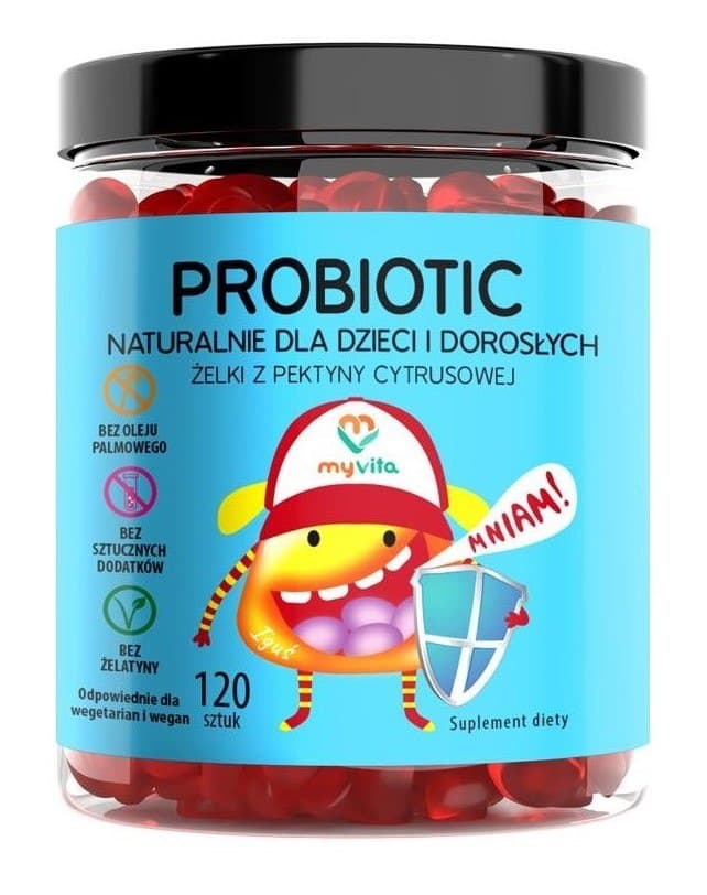 Myvita - Probiotic Gummies Natural Citrus Pectin 120 Pieces – MyVita förpackning