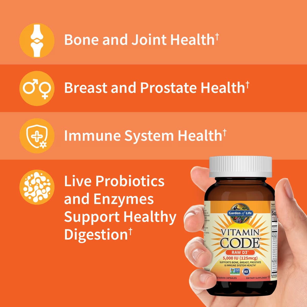 Garden Of Life - Vitamin Code Raw D3 - 60 Vcaps (KORT DATUM 2026-10-30)