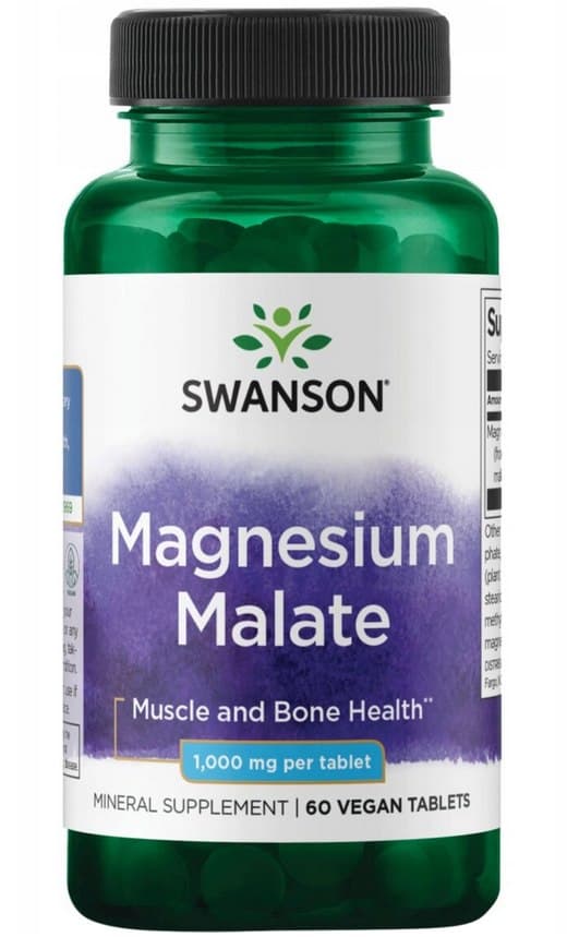 Swanson - Magnesium Malate, 150mg Elemental Magnesium - 60 Tabs – Swanson förpackning