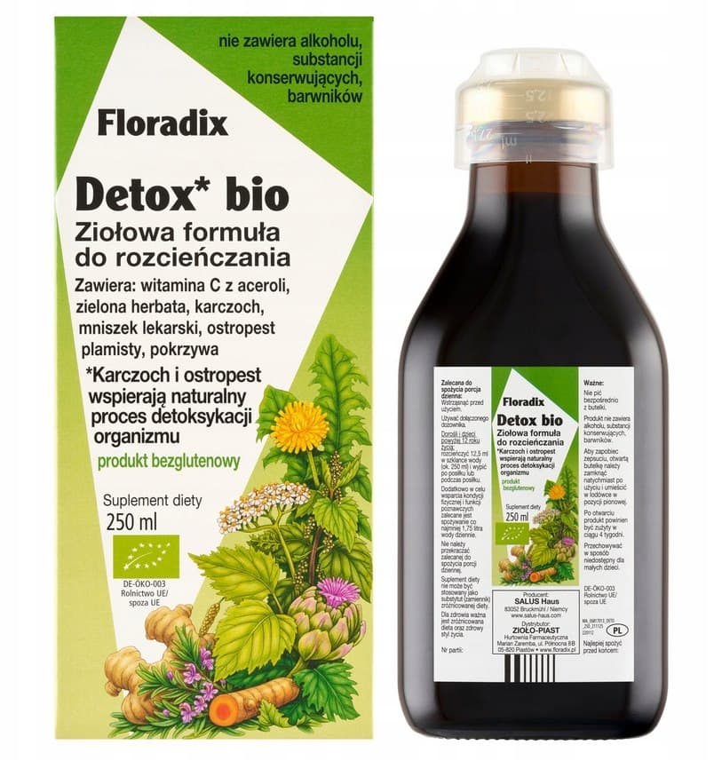 Floradix - Detox Bio - 250ml – Floradix förpackning