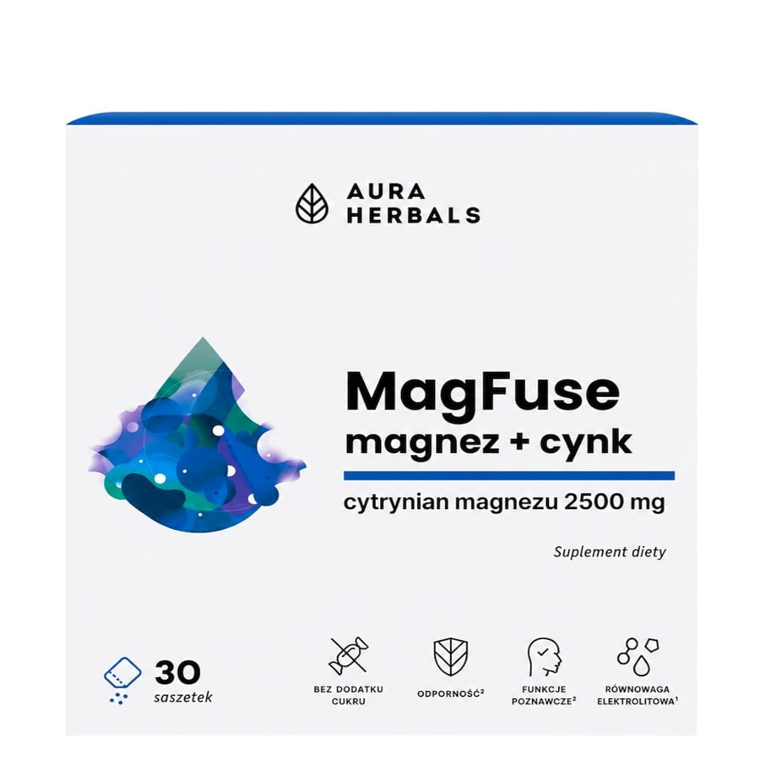 Aura Herbals - Magfuse: Magnesium + Cynk - 30 saszetek