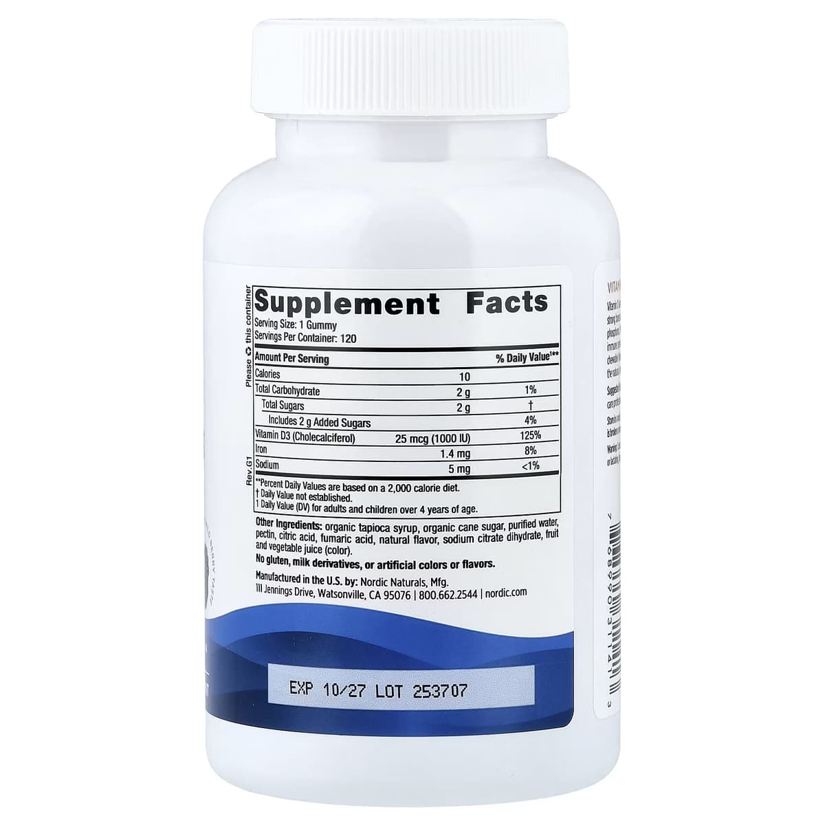Nordic Naturals - Vitamin D3 Gummies, 1000IU Wild Berry - 120 Gummies