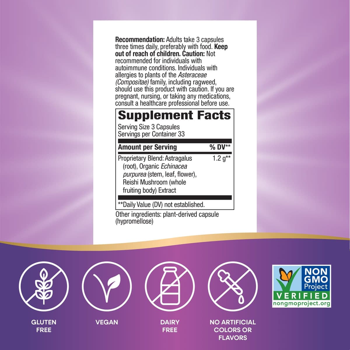 Nature'S Way - Echinacea Astragalus & Reishi - 100 Vcaps