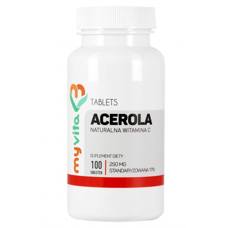 Myvita - Acerola Natural Vitamin C - 100 Tabs – MyVita förpackning