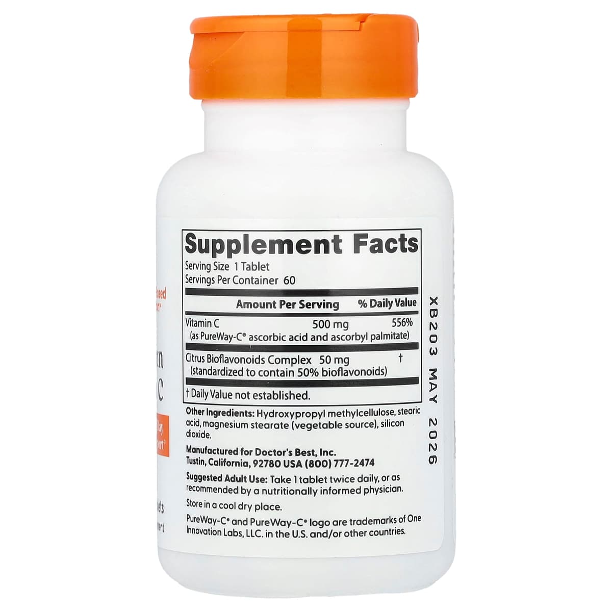 Doctor's Best - High Absorption Vitamin C - 60 Tablets