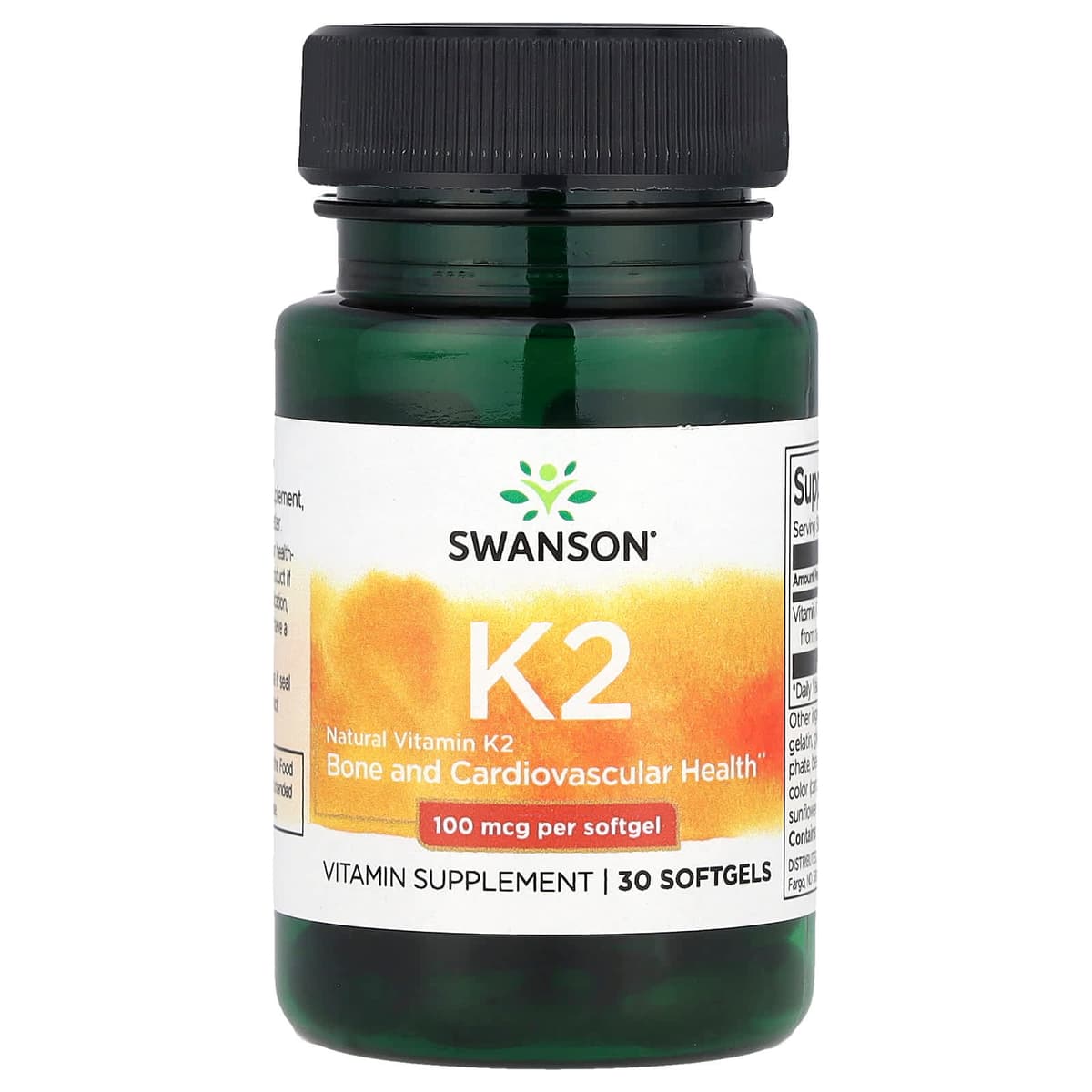Swanson - Natural Vitamin K2 - 100mcg, 30 Bløde Kapsler