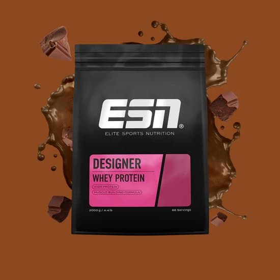 ESN (Elite Sports Nutrition) - Designer Whey vassleprotein - Mjölkchoklad, 2 000 g – ESN (Elite Sports Nutrition) förpackning