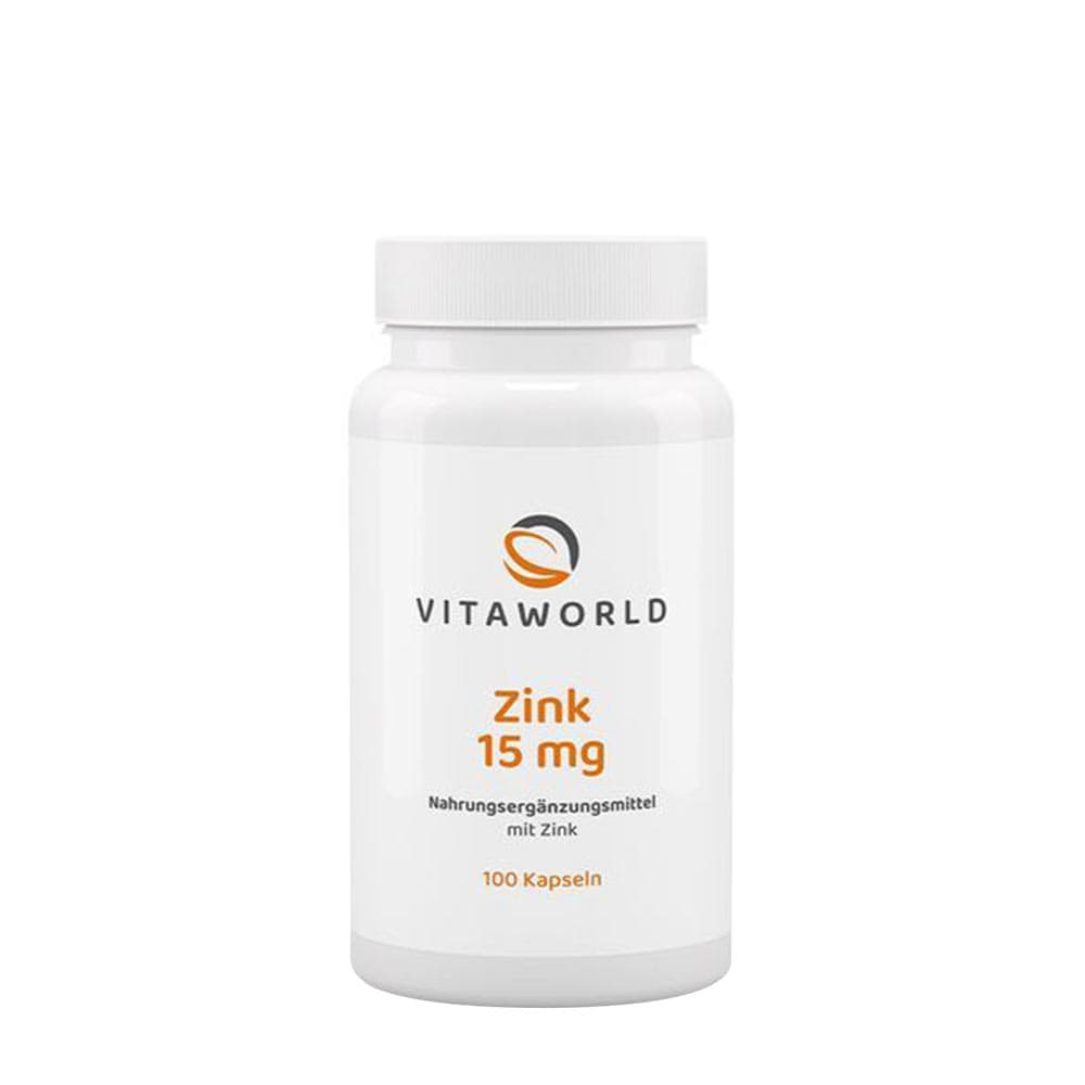 Vitaworld Zinc 15mg - 100 Caps – Vitaworld förpackning