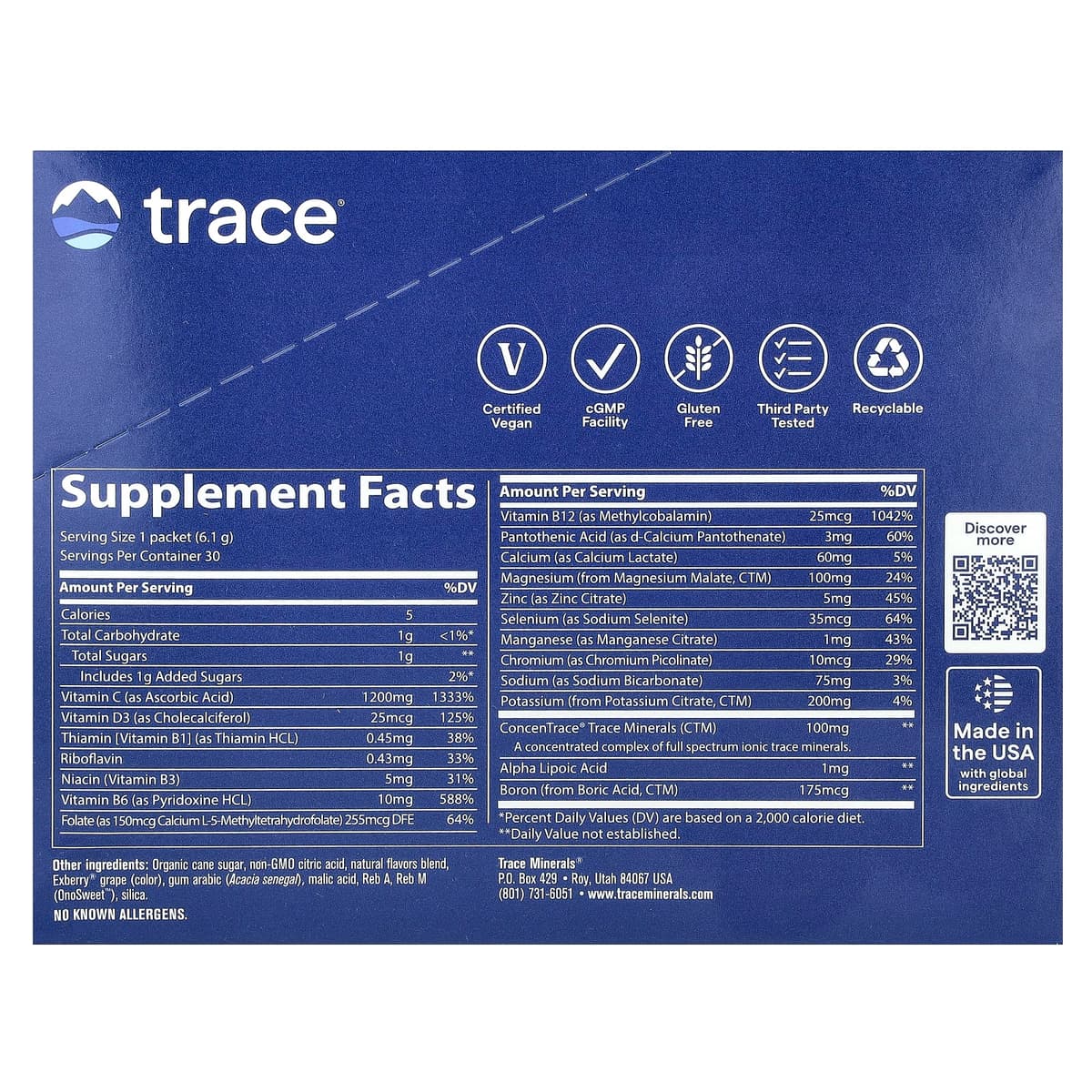 Trace Minerals - Concord Grape - 30 Sachets
