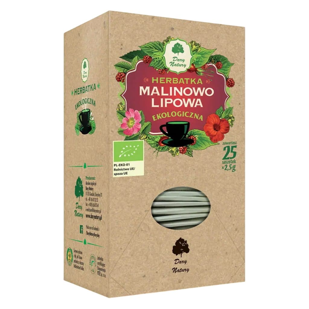 Dary Natury - Organic Raspberry & Linden Tea – Dary Natury förpackning