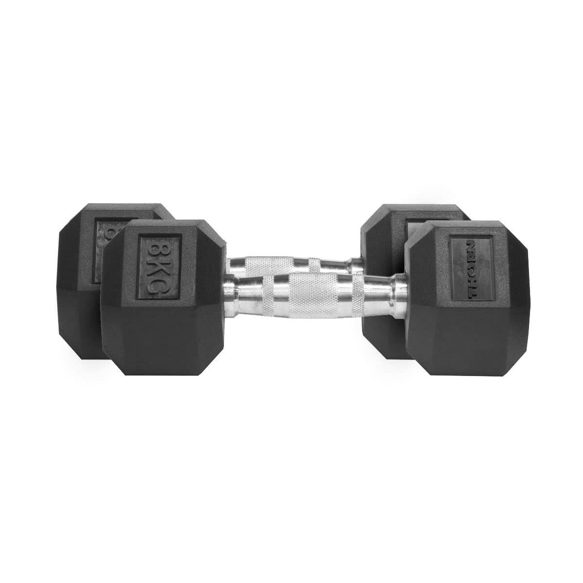 THORN FIT Hantel Hex Rubber Dumbbell 2 x 8,0 kg – THORN FIT förpackning