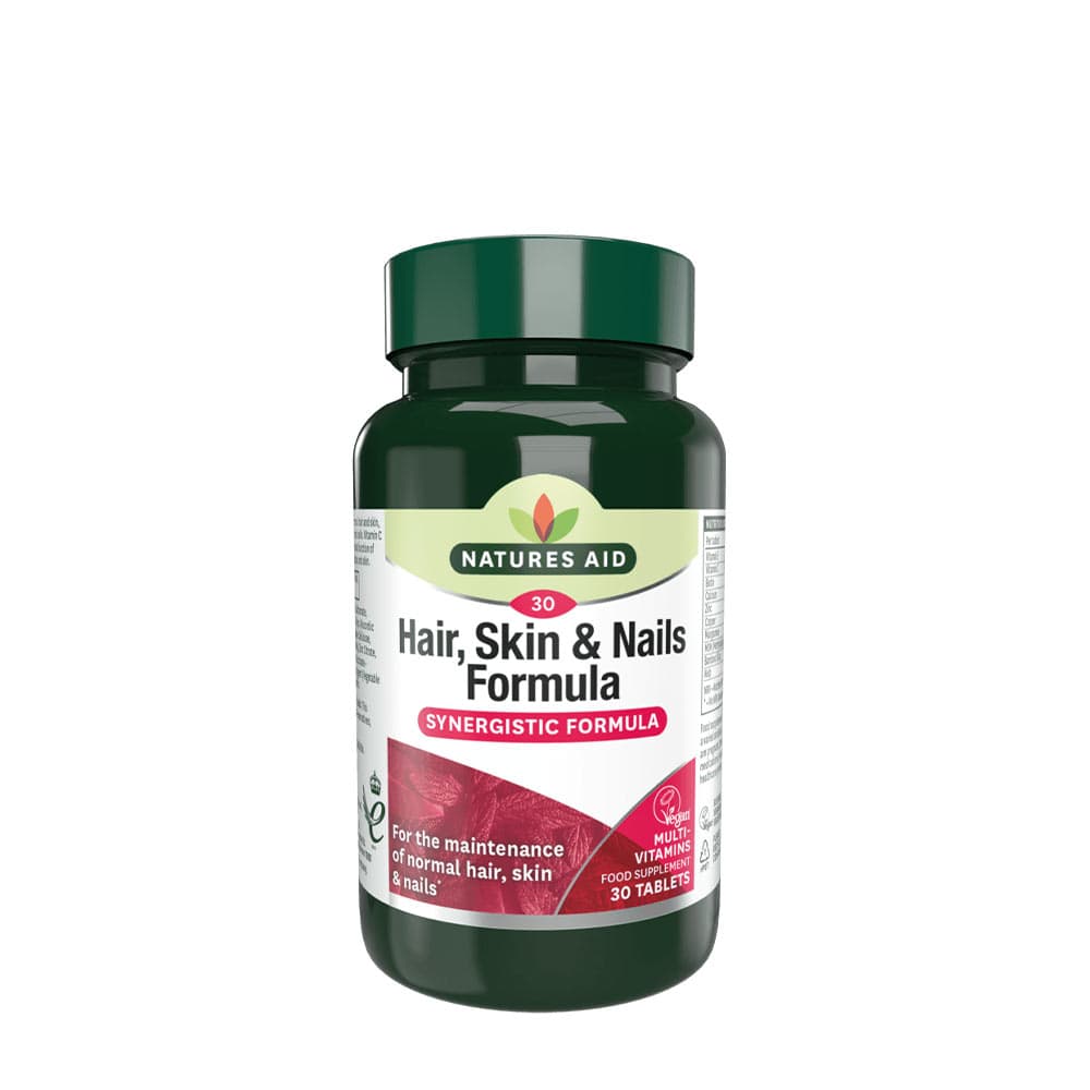 Natures Aid - Hair, Skin And Nails Formula - 30 Tabs – Nature's Aid förpackning