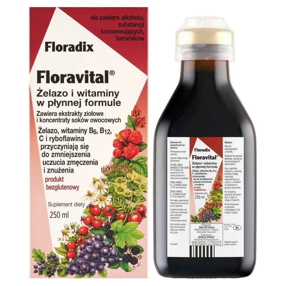 Floradix - Floravital - 250ml – Floradix förpackning