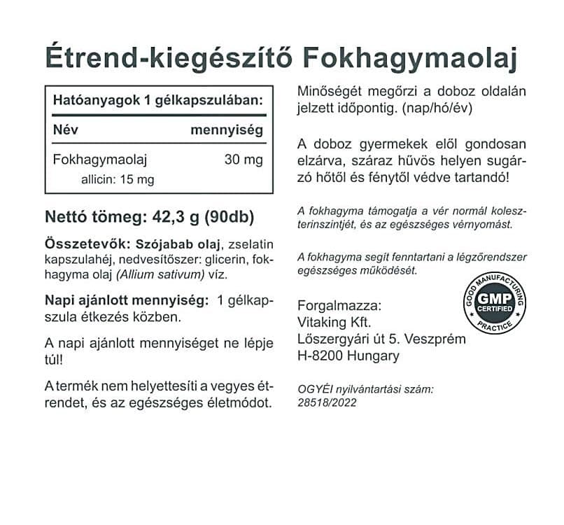 Vitaking - Garlic Oil - 90 Sgels