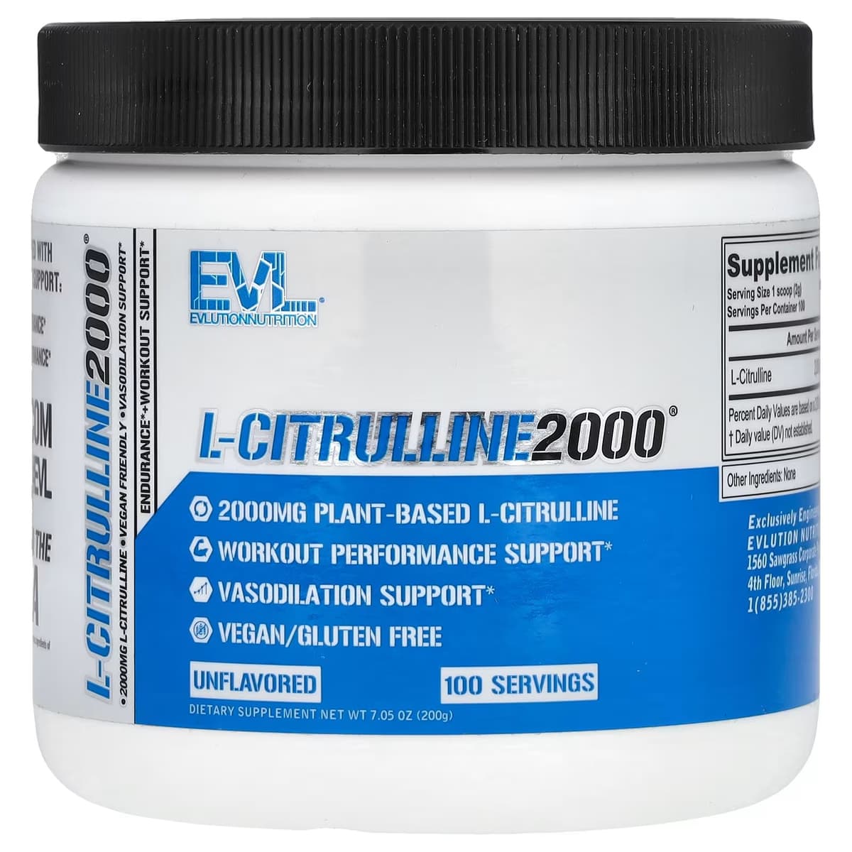 EVLution Nutrition - L-Citrulline 2000 Unflavoured Powder 200g