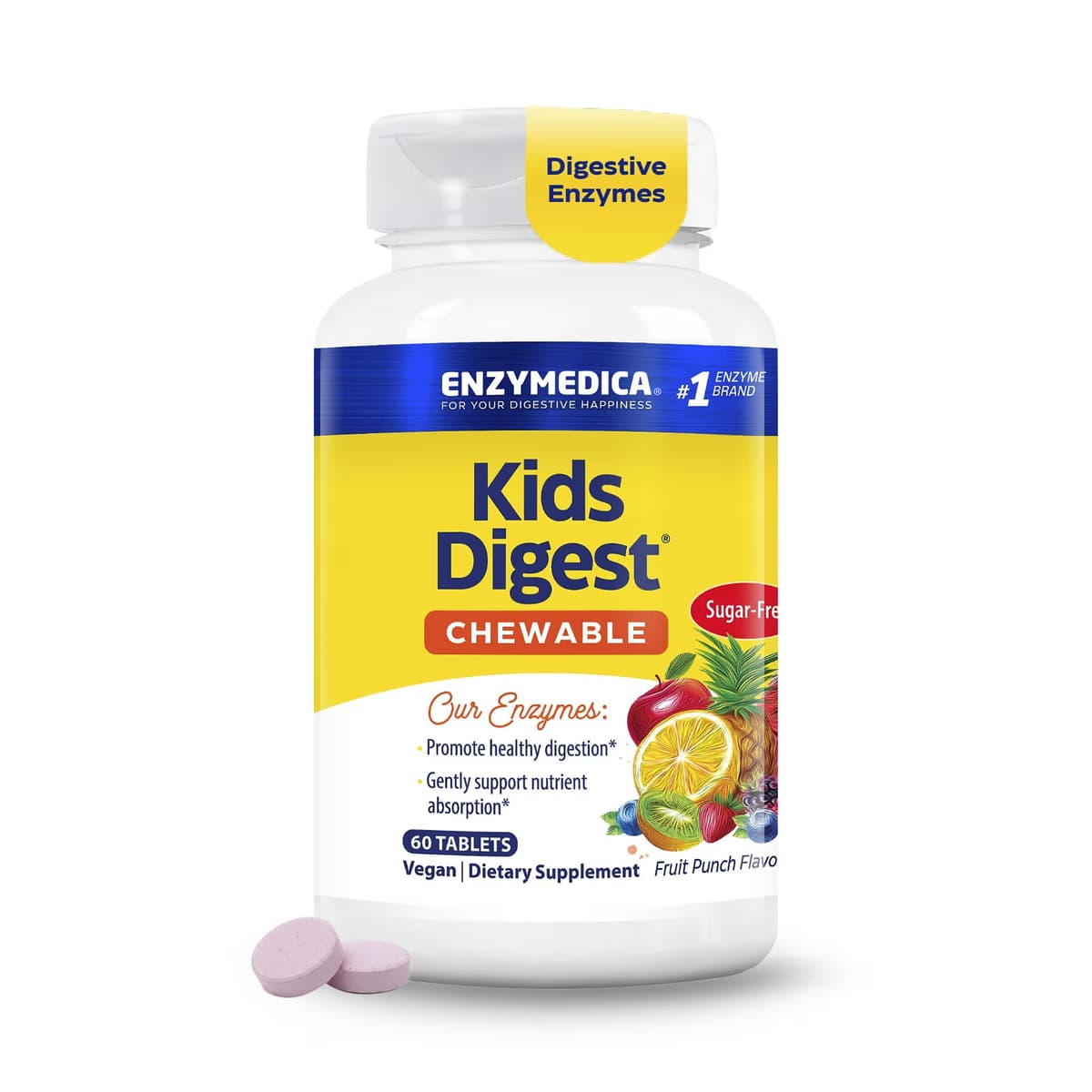 Enzymedica - Kids Digest - 60 purtavaa tablettia