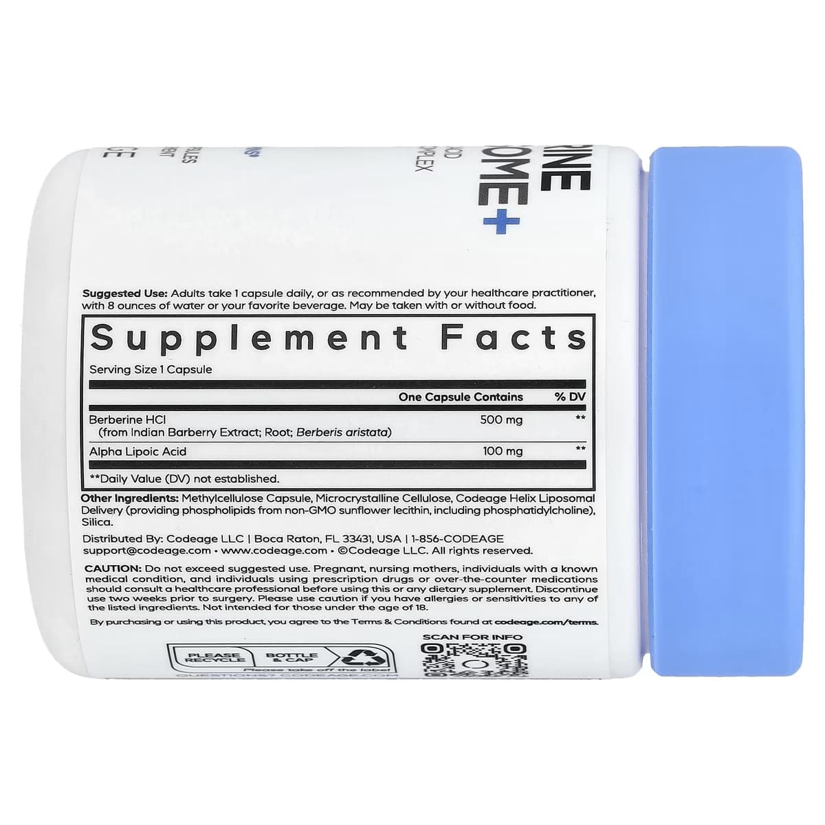 Codeage Berberine Phytosome+ - 60 Vcaps - 60 Vegetable Caps