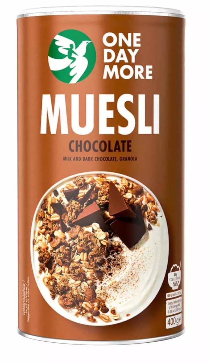 ONEDAYMORE Musli Czekoladowe 400g – ONEDAYMORE förpackning
