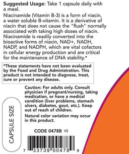 NOW Foods - Niacinamide - 100 Veg Capsules
