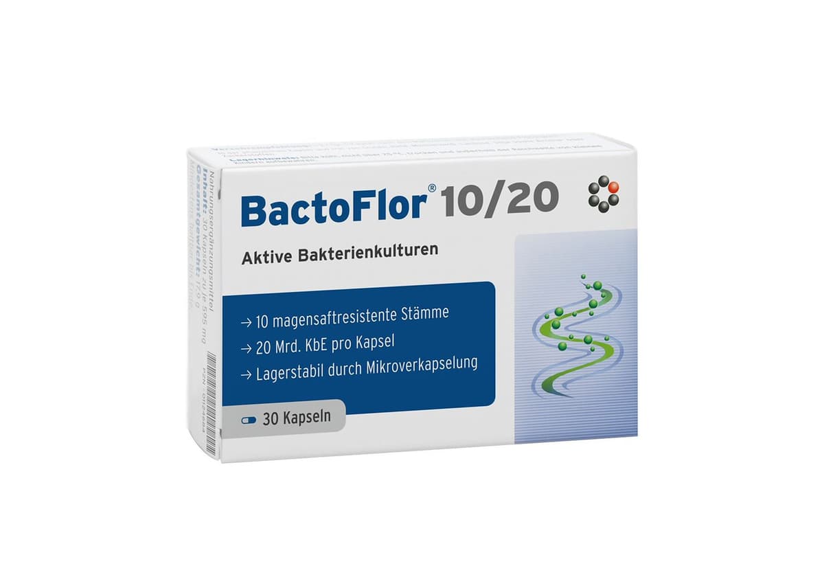 Bactoflor - Active Bacterial Cultures - 10/20 - 30 Kapseln (30 Caps) – Intercell förpackning