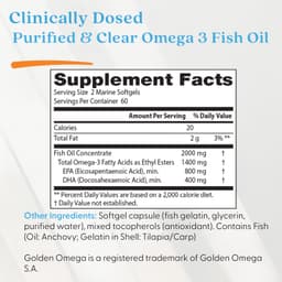 Doctor's Best - Purified & Clear Omega 3 Fish Oil - 120 Marine Softgels
