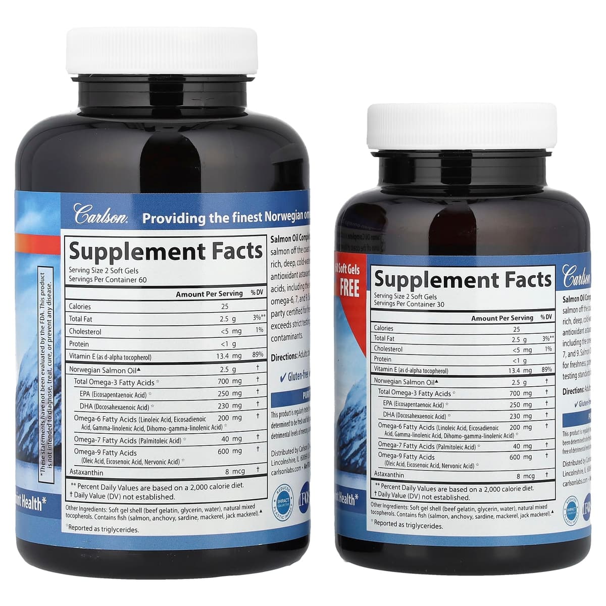 Carlson Labs - Norwegian Salmon Oil Complete - 120 Soft Gels