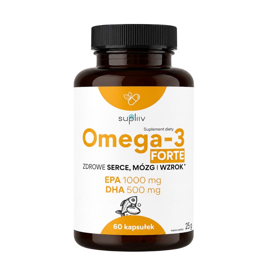 Supliiv - Omega-3 Forte 1000mg EPA 500mg DHA 250mg - 60 Caps – Supliiv förpackning