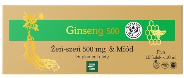 Ginseng Poland - Ginseng + Honey 10X10ml Vials – Ginseng Poland förpackning