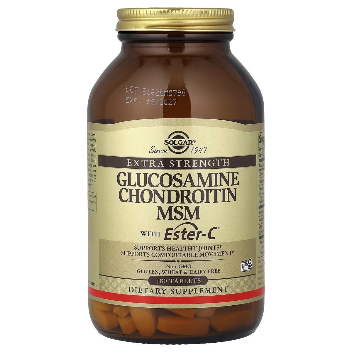 Solgar - Glukosamin, kondroitin och MSM med Ester-C - 180 tabletter