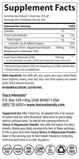Trace Minerals - Stress-X Magnesium Powder - 8.5 oz