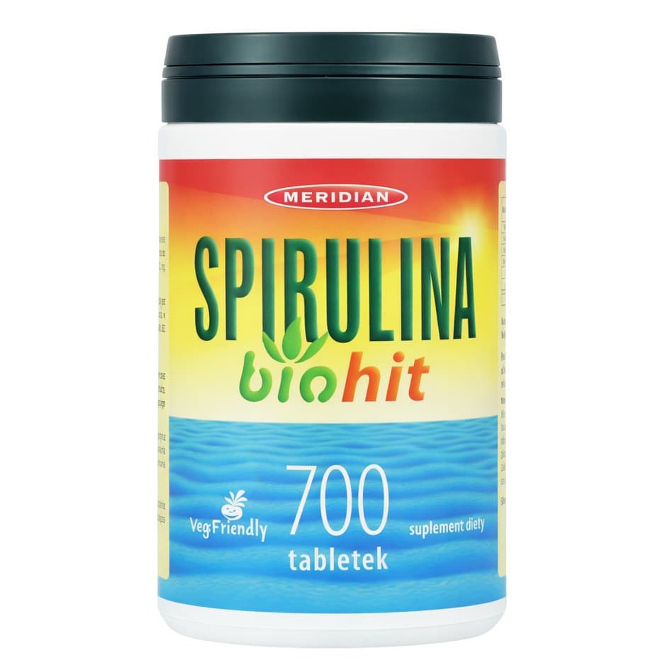 Meridian - Spirulina Biohit - 700 Tabs – Meridian förpackning