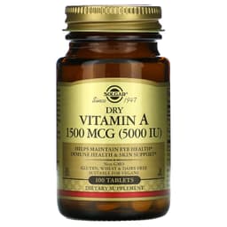Solgar - Kuiva A-vitamiini - 5000 IU (100 tablettia)
