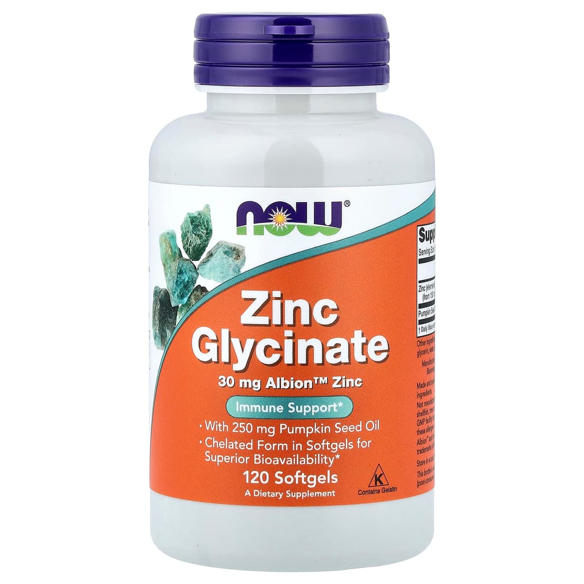 Now Foods - Sinkki Glycinaatti - 120 Kapselia
