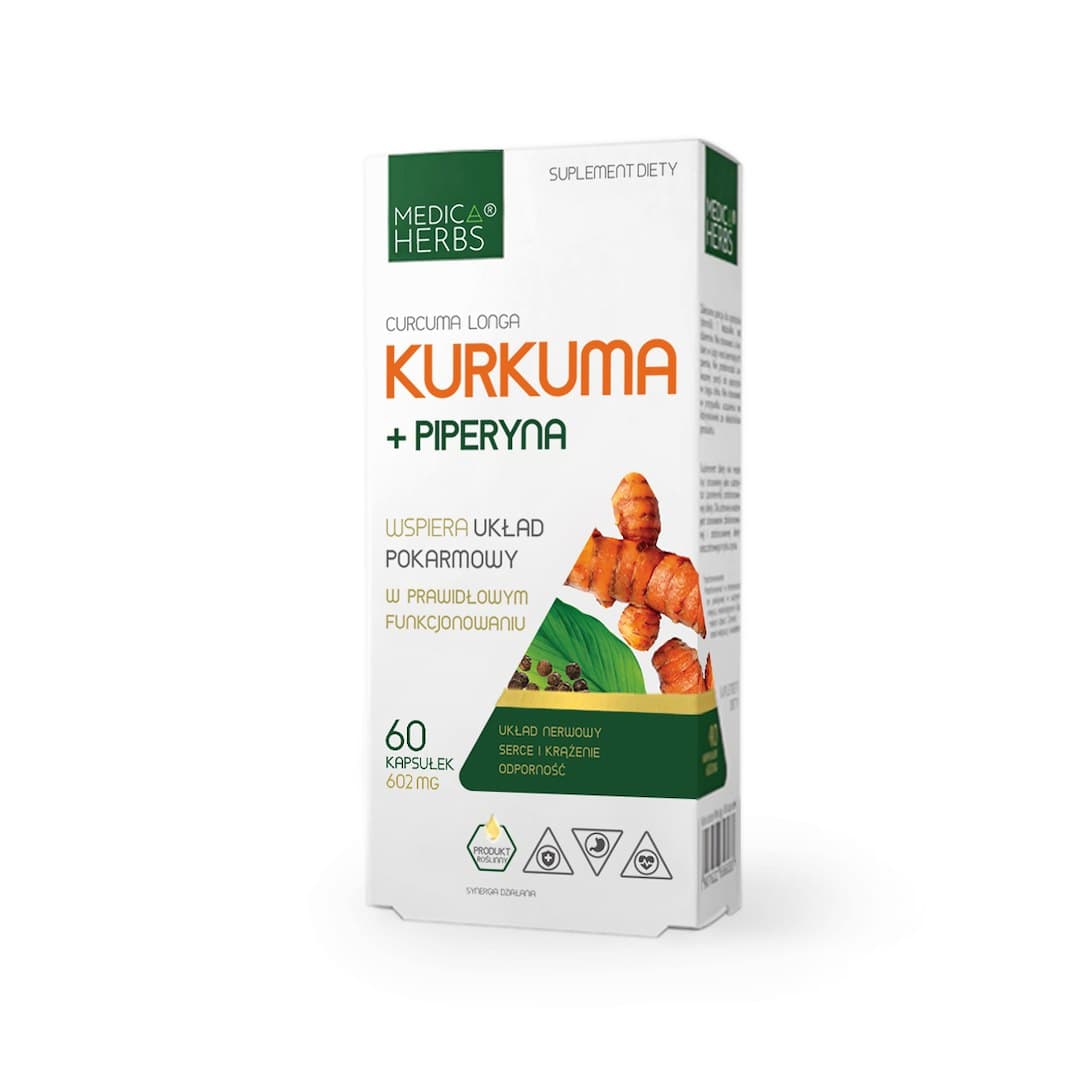 Medica Herbs - Turmeric + Piperine - 60 Caps – Medica Herbs förpackning