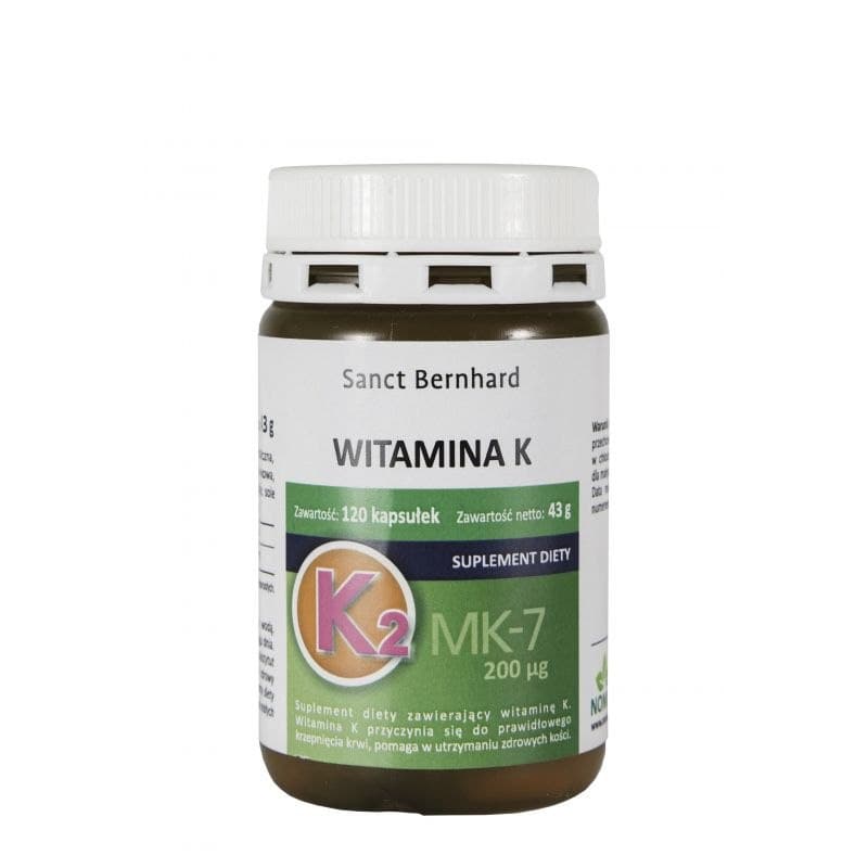 Kräuterhaus Sanct Bernhard - Vitamin K2 - 200mcg, 120 Caps