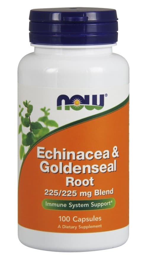NOW Foods - Echinacea & Goldenseal Root - 100 Caps – NOW Foods förpackning