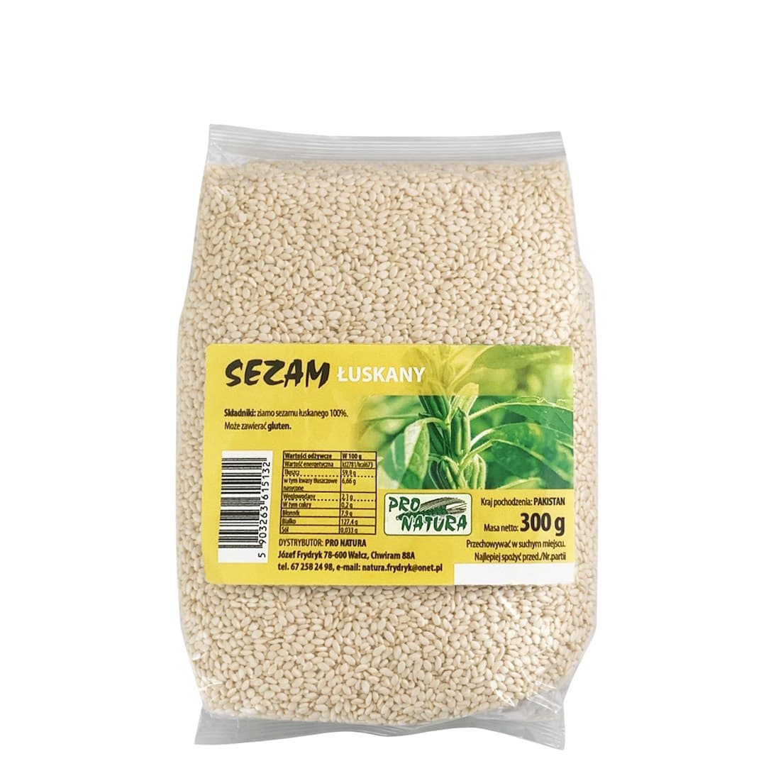 Pro Natura - Hulled Sesame - 300g – Pro Natura förpackning
