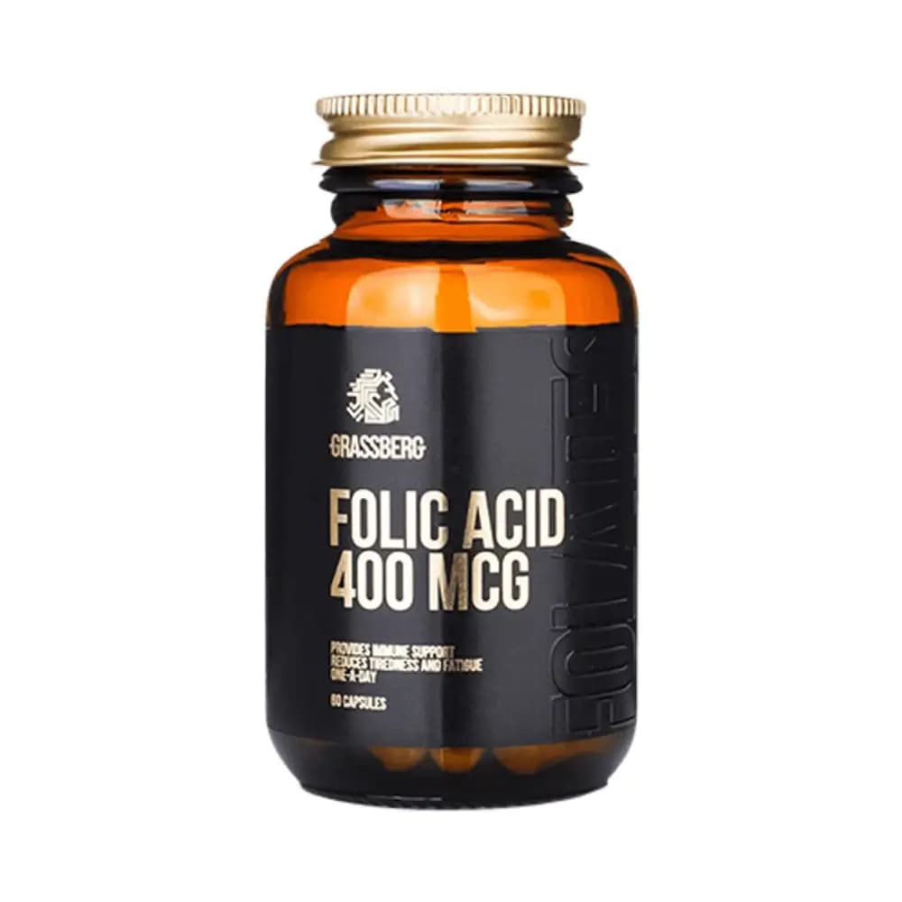 Grassberg - Folic Acid 400 mcg - Unflavoured – Grassberg förpackning
