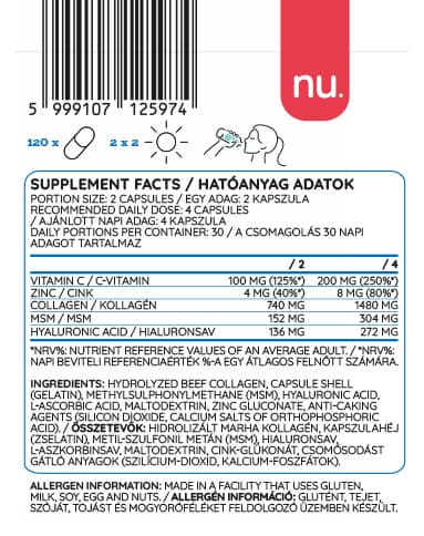 Nutriversum - Msm+C Hyaluron Collagen - 120 Caps