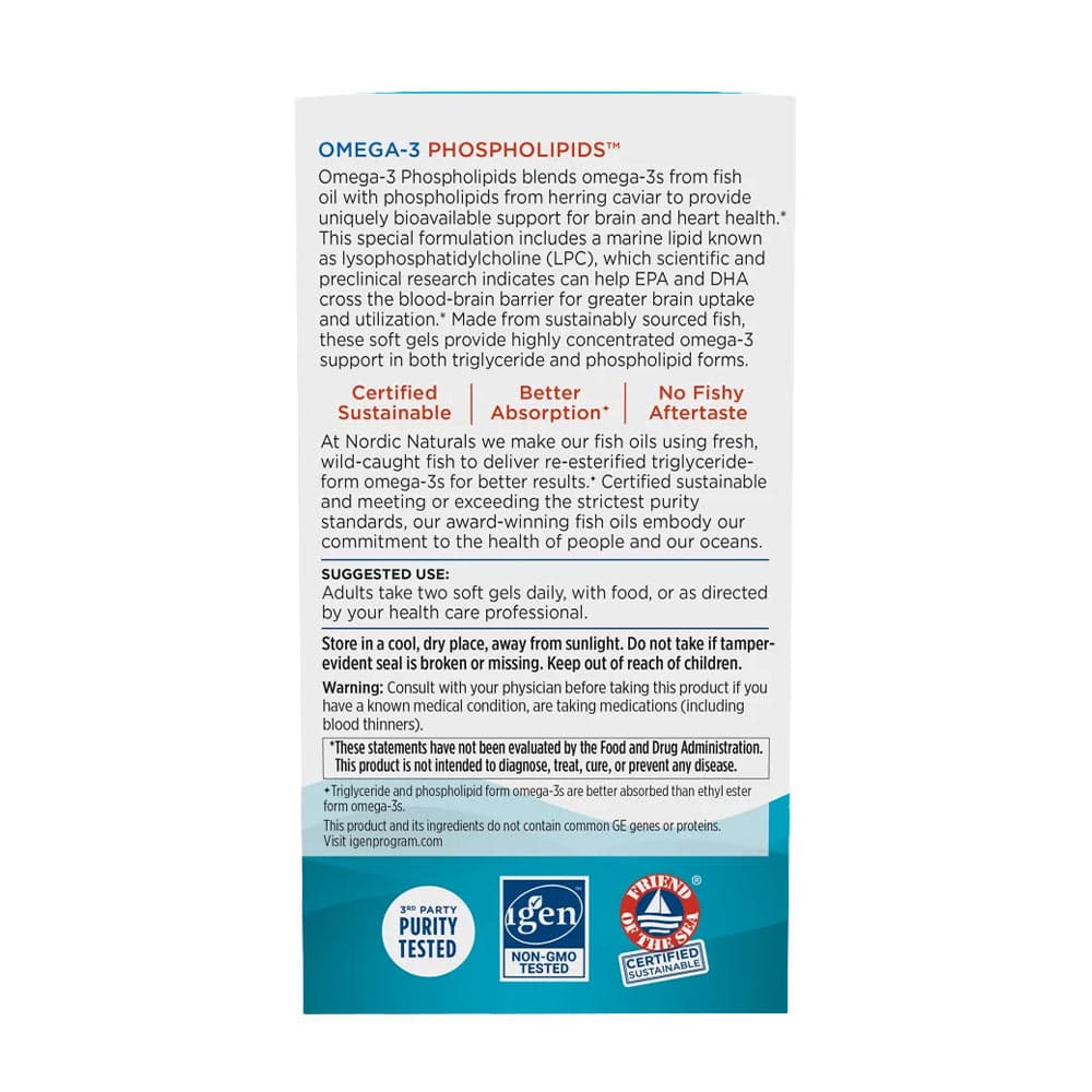 Nordic Naturals - Omega-3 Fosfolipidit - 500 mg - 60 Kapselia