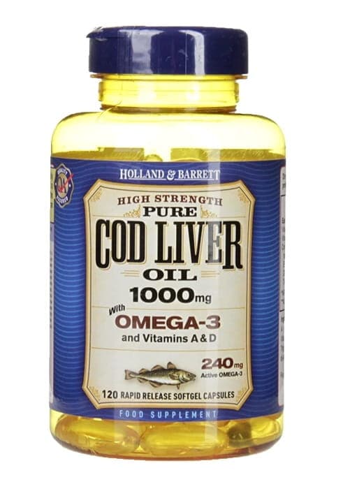 Holland & Barrett - Cod Liver Oil - 120 Softgel Capsules – Holland & Barrett förpackning
