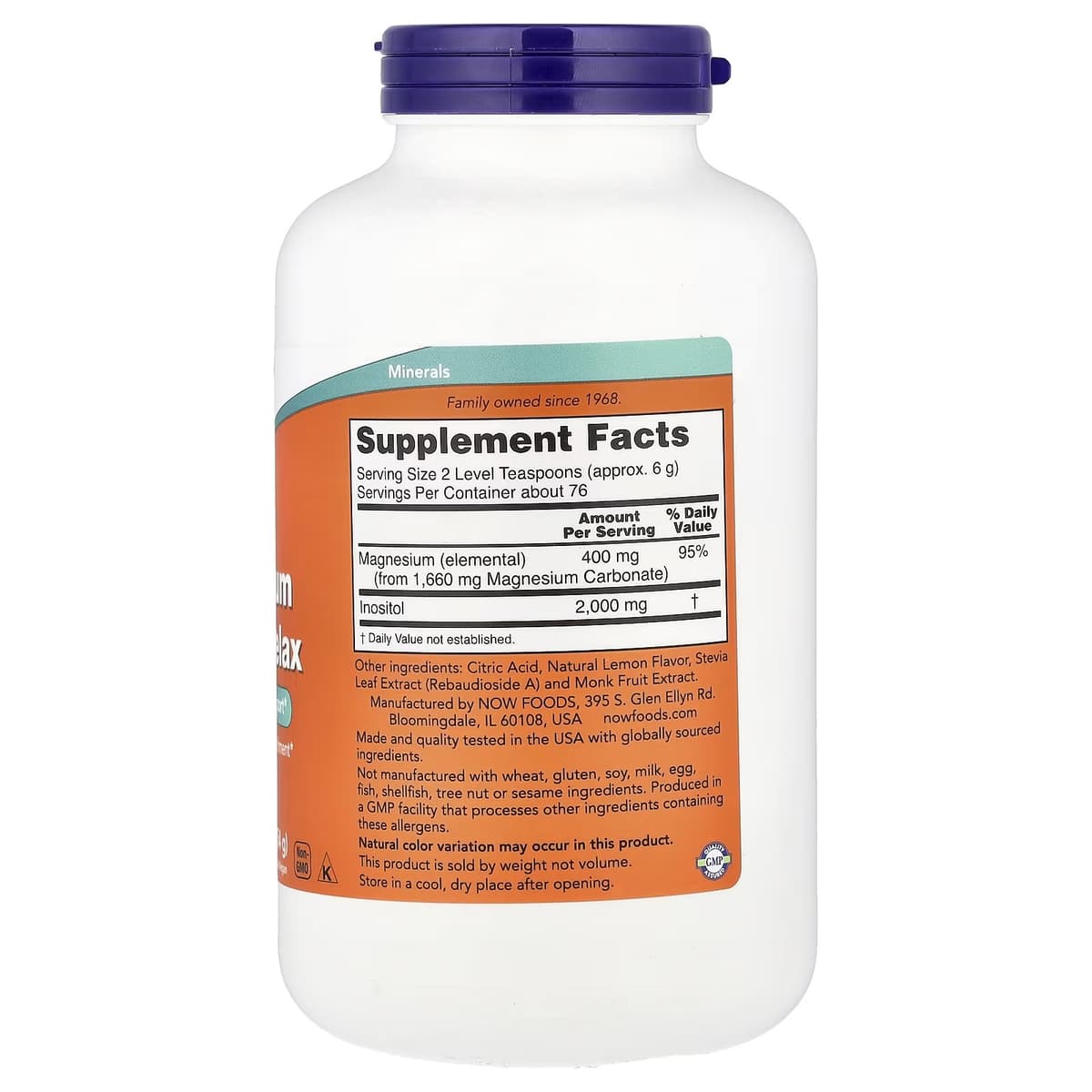 NOW Foods - Magnesium Inositol Relax - 454g
