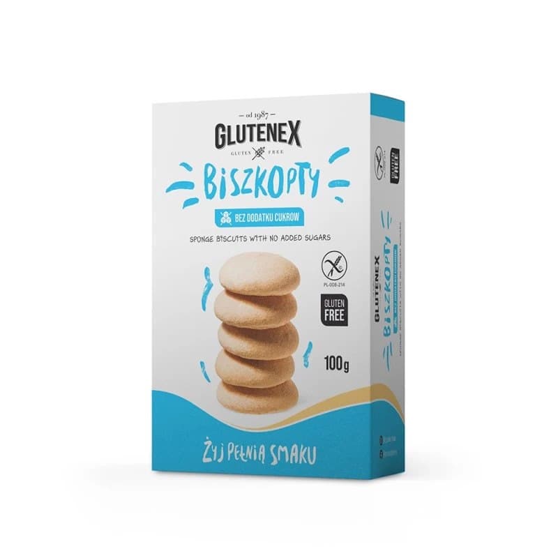 Glutenex - Sponge Biscuits - 100g – Glutenex förpackning