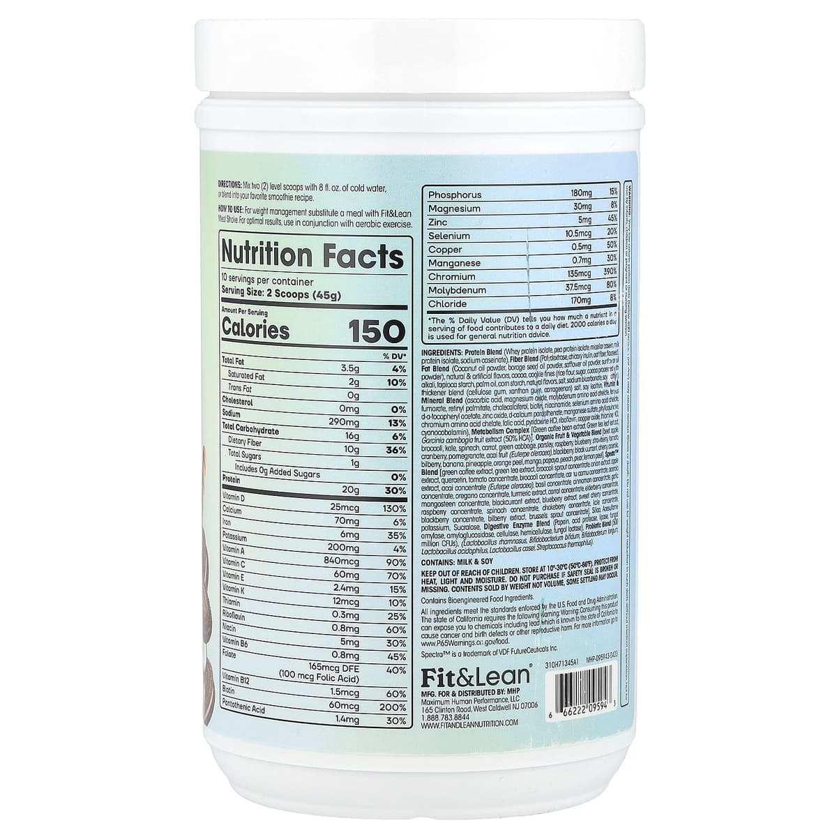 Fit & Lean - Fit&Lean Meal Shake, Cookies & Cream - 453g