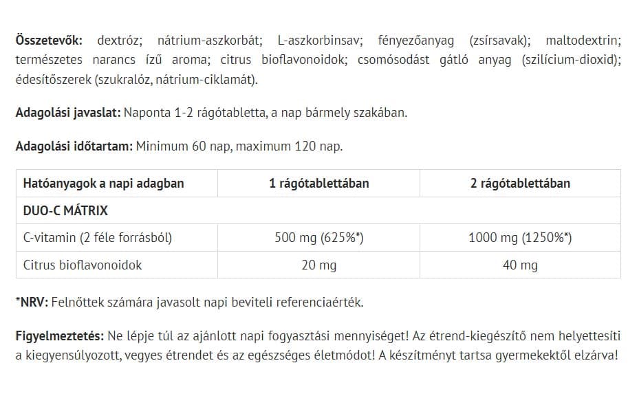 Natur Tanya - Luomu C-vitamiini 500 - 100 tablettia