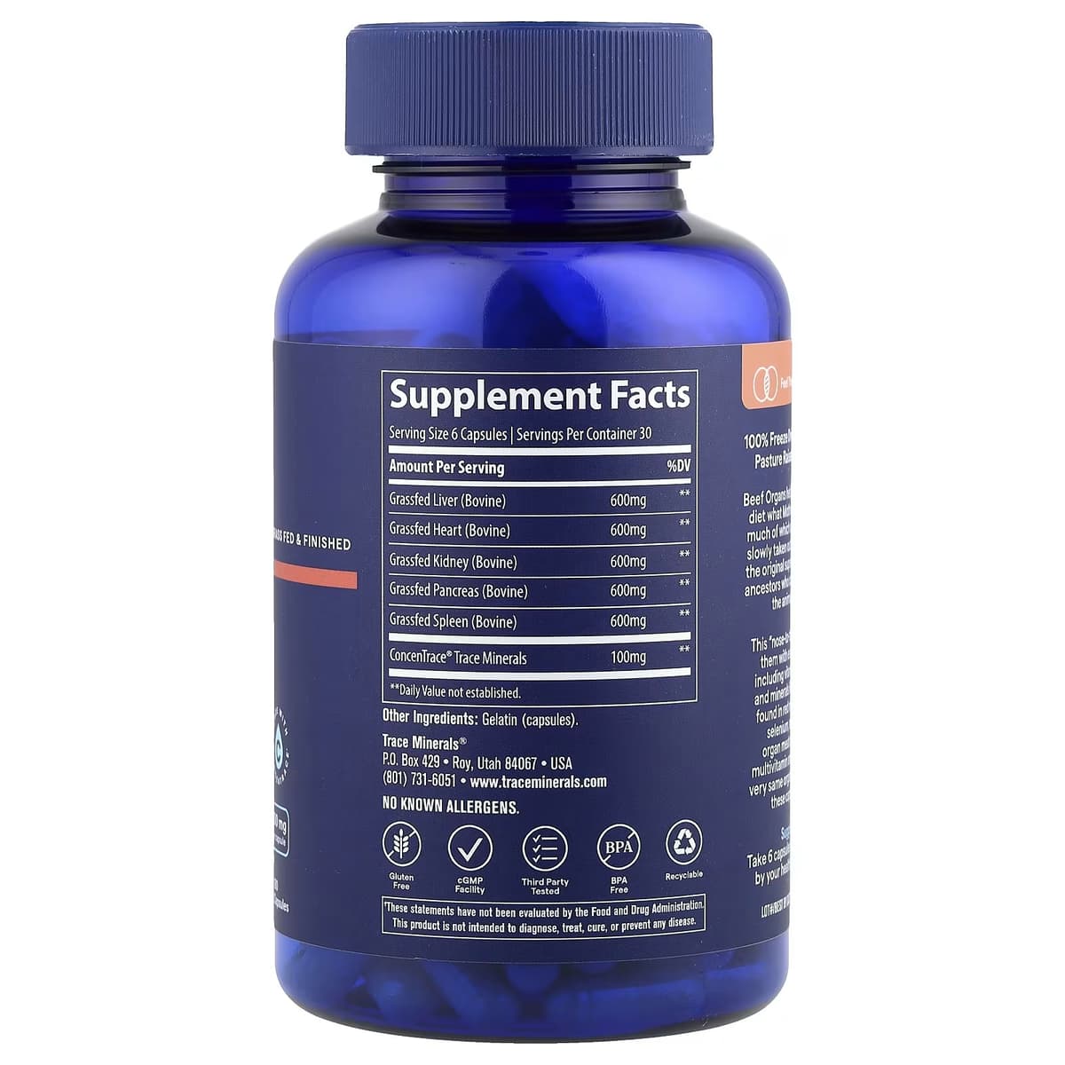 Trace Minerals Tmancestral Beef Organs - 180 Caps